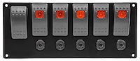 Rocker Switch Panel with Wiring Harness [Momentary Starter Switch and 5 On/Off Switches]