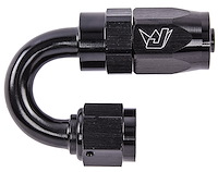 AN 180-Degree Max Flow Swivel Hose End [-6 AN Female to -6 AN Hose, Black]