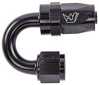 AN 180-Degree Max Flow Swivel Hose End [-8 AN Female to -8 AN Hose, Black]