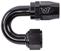 AN 180-Degree Max Flow Swivel Hose End [-12 AN Female to -12 AN Hose, Black]