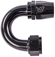 AN 180-Degree Max Flow Swivel Hose End [-16 AN Female to -16 AN Hose, Black]