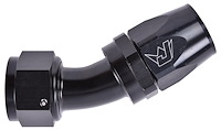AN 30-Degree Max Flow Swivel Hose End [-16 AN Female to -16 AN Hose, Black]