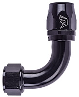 AN 90-Degree Max Flow Swivel Hose End [-20 AN Female to -20 AN Hose, Black]