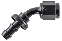 AN 45-Degree Push-Loc Hose End [-4 AN Female Swivel to Push-Loc Hose, Black]