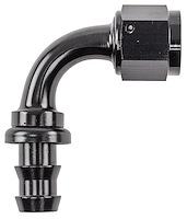 AN 90-Degree Push-Loc Hose End [-8 AN Female Swivel to Push-Loc Hose, Black]