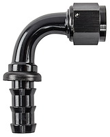 AN 90-Degree Push-Loc Hose End [-10 AN Female Swivel to Push-Loc Hose, Black]