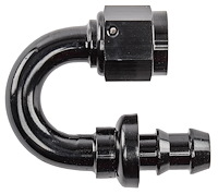 AN 180-Degree Push-Loc Hose End [-6 AN Female Swivel to Push-Loc Hose, Black]