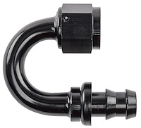 AN 180-Degree Push-Loc Hose End [-8 AN Female Swivel to Push-Loc Hose, Black]