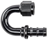 AN 180-Degree Push-Loc Hose End [-10 AN Female Swivel to Push-Loc Hose, Black]