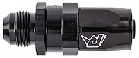 AN Male Straight Max Flow Swivel Hose End [-8 AN Male to -8 AN Hose, Black]