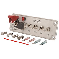 Ignition Switch/Start Button/4-Toggle Panel With Engraved Switch Labels and Epoxy Inlay