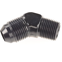 AN to NPT 45-Degree Adapter Fitting [-8 AN Male to 3/8 in. NPT Male, Black]