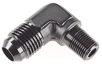 AN to NPT 90-Degree Adapter Fitting [-6 AN Male to 1/8 in. NPT Male, Black]
