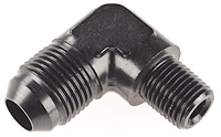 AN to NPT 90-Degree Adapter Fitting [-8 AN Male to 1/4 in. NPT Male, Black]