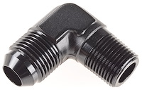 AN to NPT 90-Degree Adapter Fitting [-8 AN Male to 3/8 in. NPT Male, Black]