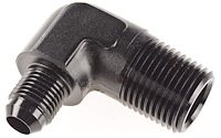 AN to NPT 90-Degree Adapter Fitting [-6 AN Male to 1/2 in. NPT Male, Black]