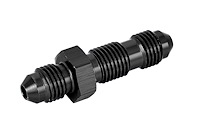 AN to AN Straight Bulkhead Adapter Fitting [-3 AN Male to -3 AN Male, Black]