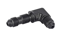 AN to AN 90-Degree Bulkhead Adapter Fitting [-3 AN Male to -3 AN Male, Black]