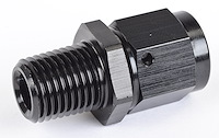 AN to NPT Straight Adapter Fitting [-6 AN Female to 1/4 in. NPT Male, Black]