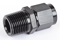 AN to NPT Straight Adapter Fitting [-6 AN Female to 3/8 in. NPT Male, Black]