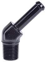 NPT to Hose Barb Fitting, 45-Degree [1/8 in. NPT Male to 1/4 in. I.D. Hose, Black]