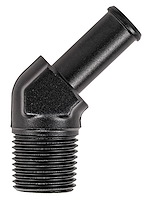 NPT to Hose Barb Fitting, 45-Degree [1/2 in. NPT Male to 1/2 in. I.D. Hose, Black]