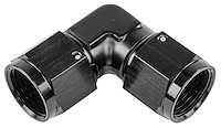 Black -8 AN 90 degree Swivel Coupler Low Profile