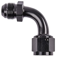 Black -8 AN Male to -8 AN Female Coupler [90 degree]