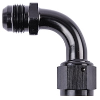 Black -10 AN Male to -10 AN Female Coupler [90 degree]