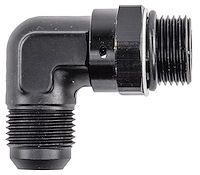 AN Port Adapter Fitting 90 degree -10 AN port (7/8 in.-14 Thread) to -10 AN hose