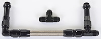 Dual Feed Fuel Line (Fuel Log) Kit for Holley Ultra HP Aluminum 4150 Carburetors [-8 AN, Black]