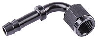 AN to 90-Degree Hose Barb Adapter Fitting [-4 AN Female to 1/4 in. I.D. Hose, Black]
