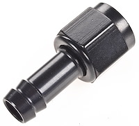 AN to Straight Hose Barb Adapter Fitting [-6 AN Female to 3/8 in. I.D. Hose, Black]