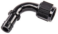 AN to 90-Degree Hose Barb Adapter Fitting [-8 AN Female to 1/2 in. I.D. Hose, Black]
