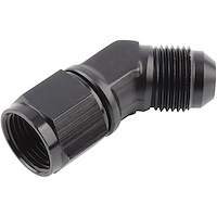 AN Female to AN Male 45-Degree Union [-8 AN Female Swivel to -8 AN Male, Black]