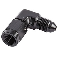 AN Female to AN Male 90-Degree Union [-3 AN Female Swivel to -3 AN Male, Black]