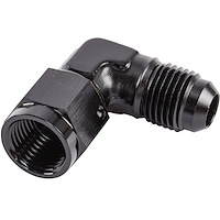 AN Female to AN Male 90-Degree Union [-6 AN Female Swivel to -6 AN Male, Black]