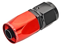 Red/Black Straight Max Flow Hose End -8AN