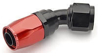 Red/Black 45° Max Flow Swivel Hose End -10AN