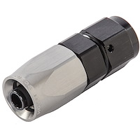 Straight HD AN Hose End Fitting [-6 AN Female Swivel, Black/Silver]