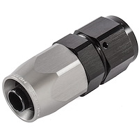 Straight HD AN Hose End Fitting [-8 AN Female Swivel, Black/Silver]