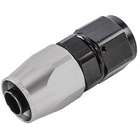 Straight HD AN Hose End Fitting [-10 AN Female Swivel, Black/Silver]