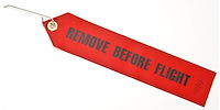 "Remove Before Flight" Tag with Lock Pin Red