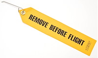 "Remove Before Flight" Tag with Lock Pin Yellow