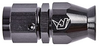 AN Straight PTFE Hose End Fitting [-6 AN Female to -6 AN PTFE Hose, Black Anodized Aluminum]