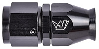 AN Straight PTFE Hose End Fitting [-8 AN Female to -8 AN PTFE Hose, Black Anodized Aluminum]