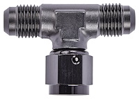 AN to AN Tee Adapter Fitting [-6 AN Male to -6 AN Male, -6 AN Female Swivel Center Port]