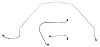 Front Brake Line Set for Select 1964-1965 Chevy Chevelle, El Camino, Malibu with Manual Drum Brakes [3-PC, Steel]