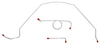Front Brake Line Set for Select 1966 Chevy Chevelle, El Camino, Malibu with Manual Drum Brakes [3-PC, Steel]