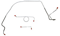 Front Brake Line Set for Select 1965-1966 Chevy Chevelle, El Camino, Malibu (SS Models) with Manual Drum Brakes [3-PC, Steel]
